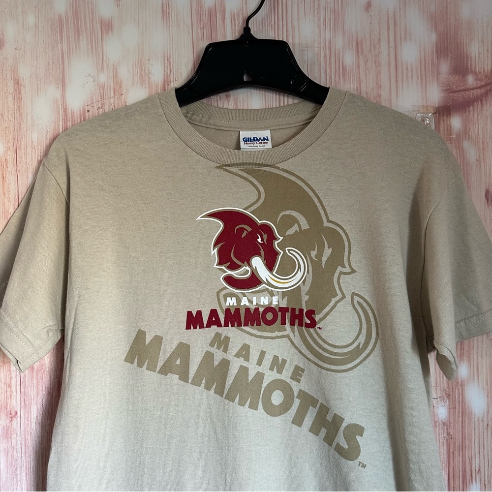 Gildan Tan Maine Mammoths Indoor Football League Youth T Shirt - Picture 2 of 9